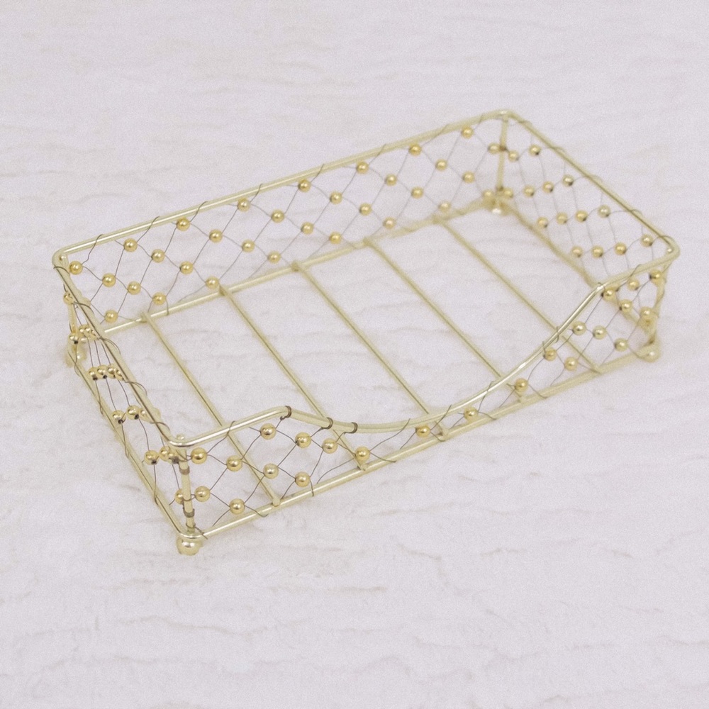 Gold Metal Mail Storage Organizer